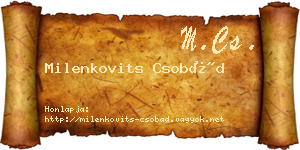 Milenkovits Csobád névjegykártya
